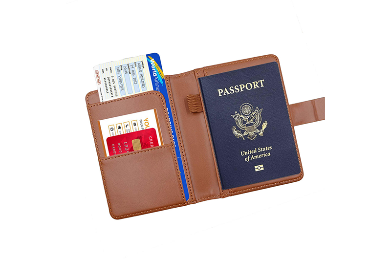 Passport Holder Cover Wallet RFID Blocking Leather Card Case (Support OEM/ODM)